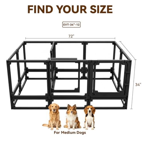 EVOTAILS Pet Playpen in 34", Black