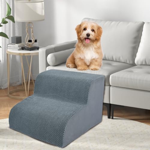 Yukfona Animal Stair in 2-Step (15.8"D x 15.8"W x 11.8"H), Grey