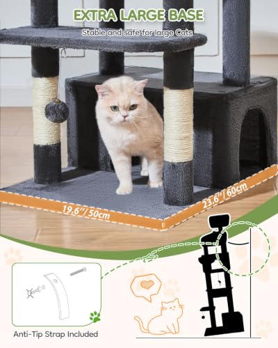Taoqimiao Pet Activity Structure in 79 inch, Smoky Gray