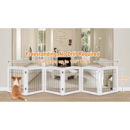 LZRS Temporary Gate in 24"Height-6 Panel, White