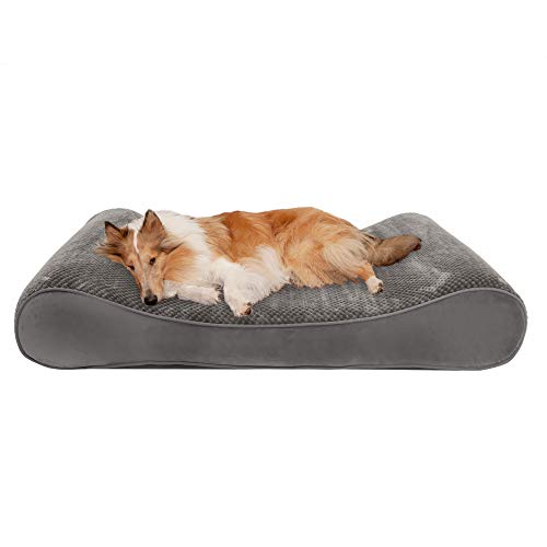 Furhaven Pet Bed Mat in Jumbo Plus, Minky Plush & Velvet (Gray)