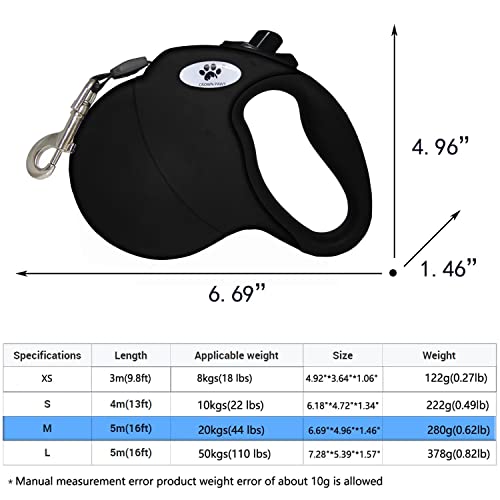 CROWN PAWS Leash in Medium, Black