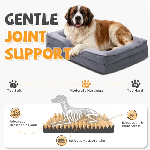 Makigued Pet Bed Mat in 42"L x 32"W x 6.7"Th, Grey
