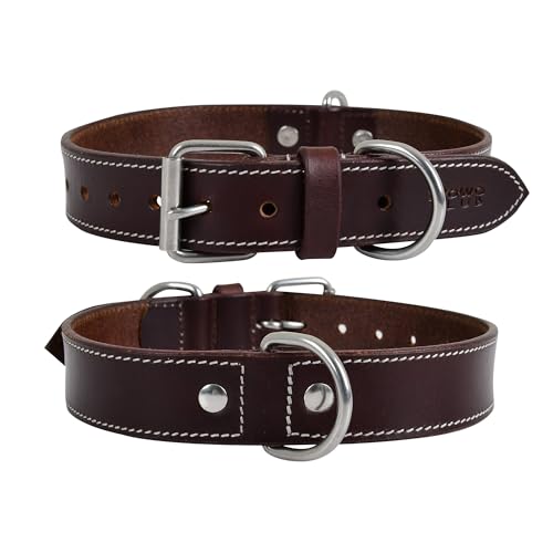 DowgClub Animal Collar in S (11"-14"), Rustic Brown