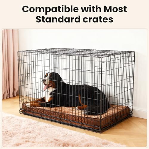 OhGeni Pet Bed Mat in 47" x 29" x 4" (For Crate), 04-Brown