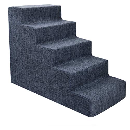 Best Pet Supplies Animal Stair in H: 22.5 Inches, Dark Gray Linen