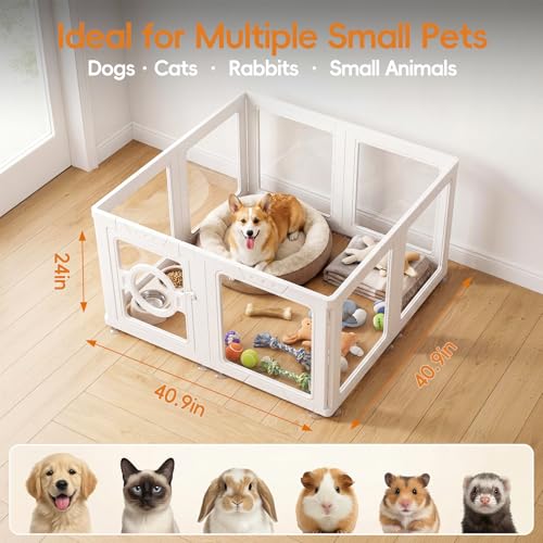 JEKO&JEKO Pet Playpen in Medium, White
