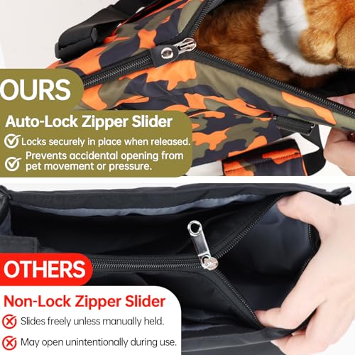 DELTAMANN Animal Carrier in 13.8"L x 5.0"W x 9.5"H, Camouflage Orange