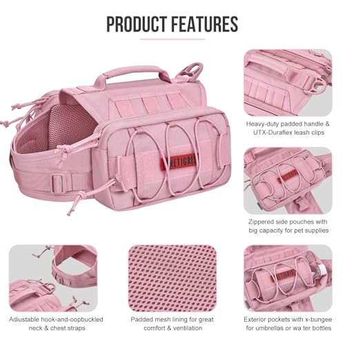 ONETIGRIS Pet Supplies in Medium, Pink