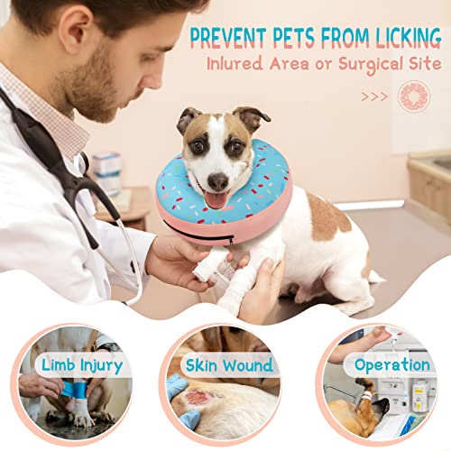 Supet Animal Recovery Collar Cone in XS(Neck 4"-7"), Donut Blue