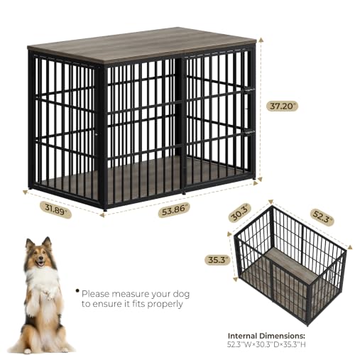 Lyromix Animal Cage in 53.9"L x 31.9"W x 37.2"H, Ancient gray