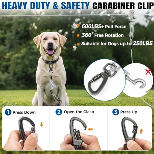 Duckygoo Leash in 50FT+10FT,250LBS, Silver