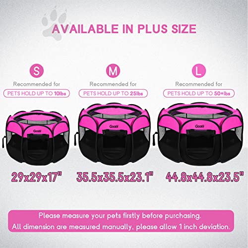 Goozii Pet Playpen in S [29" x 29" x 17"], Pink