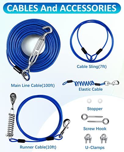 Duckygoo Leash in 100 FT,125LBS, Blue