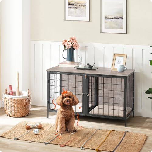 MAHANCRIS Animal Cage in 43.3"L x 21.7"W x 26.4"H, Greige