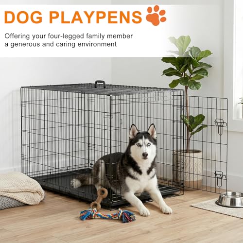 FDW Animal Cage in 48.0"L x 29.0"W x 31.0"H, Black