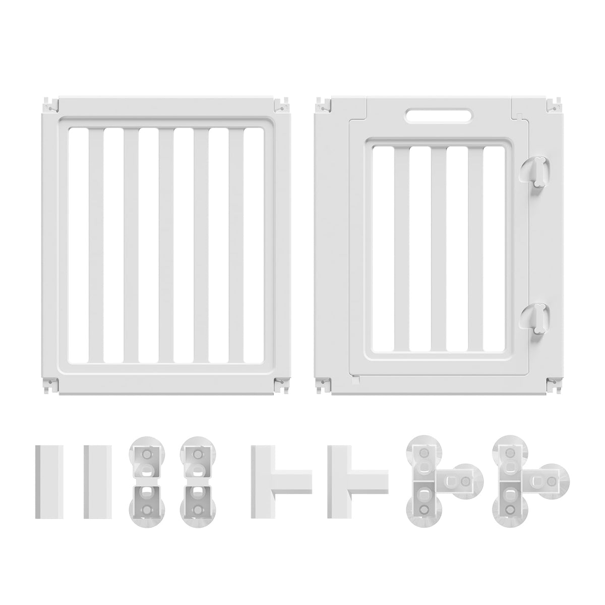 everfront Pet Playpen in 24"-Door+Panel, White