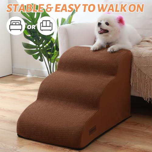 aodisman Animal Stair in Standard 3-Step 15.7"H, Brown