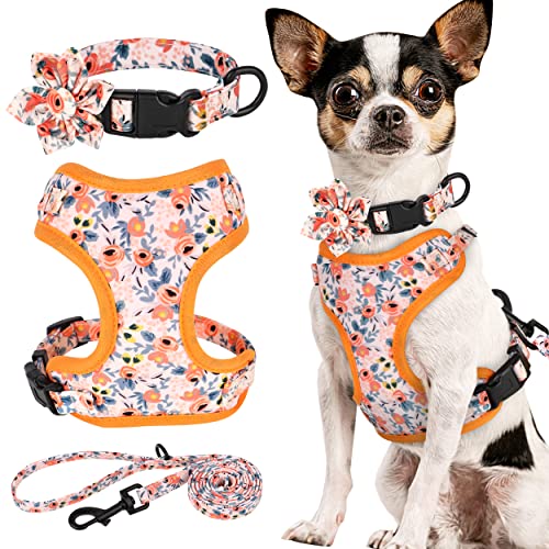 Beirui Animal Harness in XXS:Fit 2-6 lbs, Orange