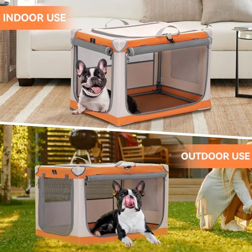 A 4 Pet Animal Cage in 26.0"L x 19.0"W x 18.0"H, Orange+Beige