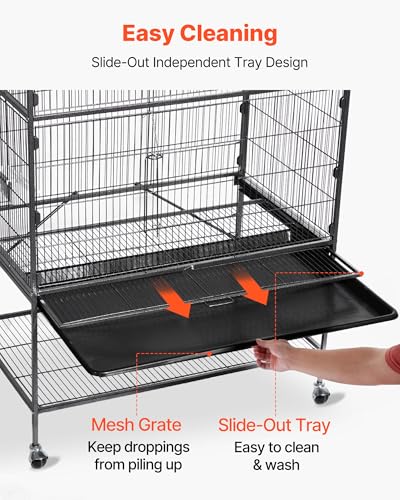 VEVOR Animal Cage in 31.5"L x 20.5"W x 52.0"H, Black