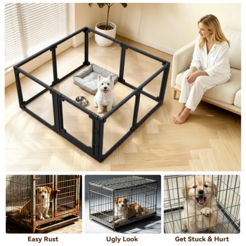 EVOTAILS Pet Playpen in 24", Black
