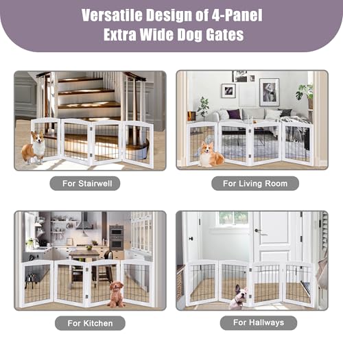 LZRS Temporary Gate in 24"Height-4 Panel, White