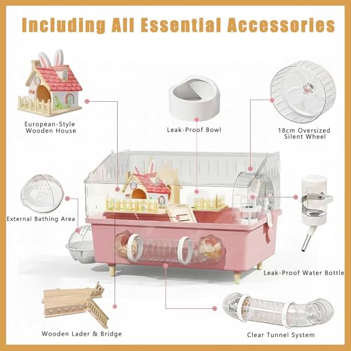 WflamaS Animal Cage in 18.0"L x 11.0"W x 14.6"H, Clear