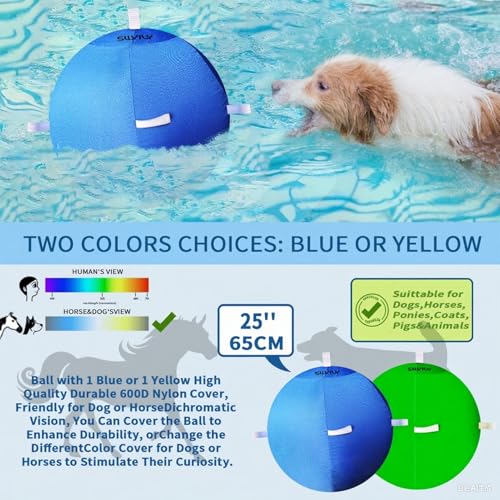 SWYIVY Recreation Ball in 25", Blue & Green Straps Ball Cover Kit + Ball