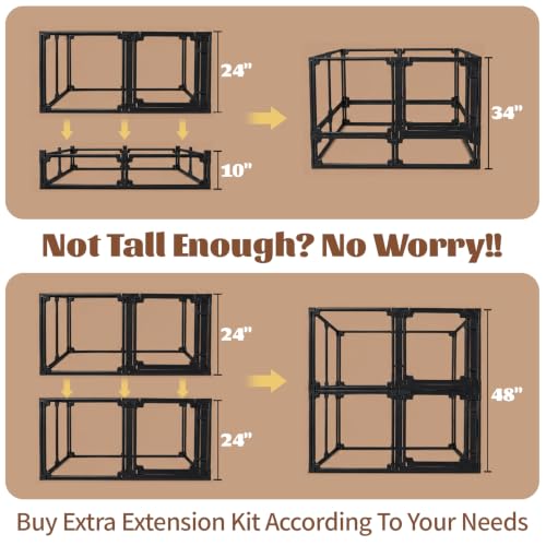 EVOTAILS Pet Playpen in 10", Black