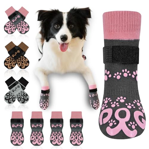 ROUWINNE Paw Hoof Protector in XS(Pack of 4), Dark Grey and Pink