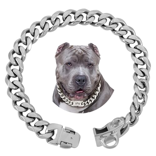 BAOBOTE Animal Collar in 12"(for 10"-11" Neck), Silver