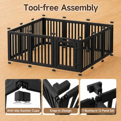 everfront Pet Playpen in 30", Black