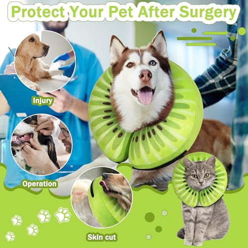 Cneo Animal Recovery Collar Cone in S（neck 4"-7"）, Kiwi