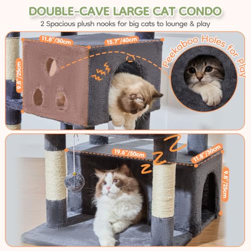 Taoqimiao Pet Activity Structure in 79 inch, Smoky Gray