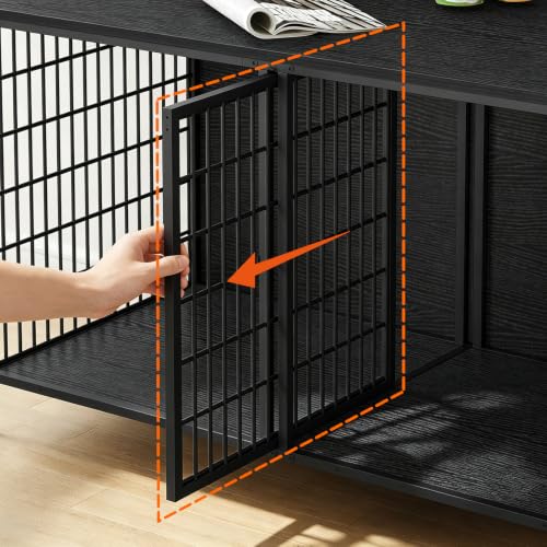 MAHANCRIS Animal Cage in 43.3"L x 21.7"W x 26.4"H, Black