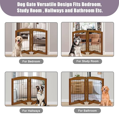 LZRS Temporary Gate in 30"Height-2 Panel, Oak Cherry