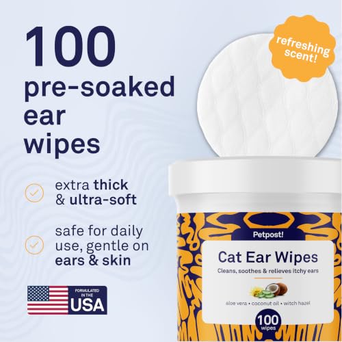 Petpost Pet Supplies in Pack of 1, Cat Ear Wipes