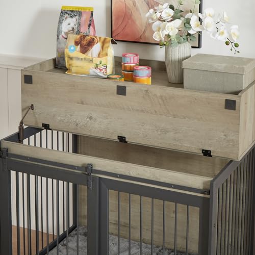 NicBex Animal Cage in 43.7"L x 29.9"W x 42.2"H, Grey