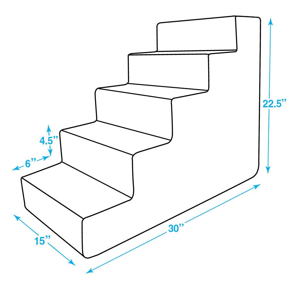 Best Pet Supplies Animal Stair in H: 13.5 Inches, Paw Print on Beige