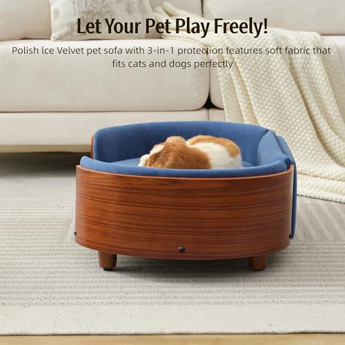 Trygoal Pet Bed Mat in 26.38, Dark Blue & Walnut