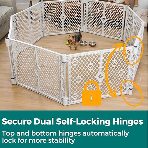 MYPET Pet Playpen in 2-Panel Extension, Light Gray