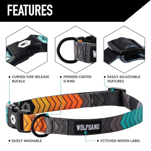 Wolfgang Man & Beast Animal Collar in Small (5/8 Inch x 8-12 Inch), ChevTech Print