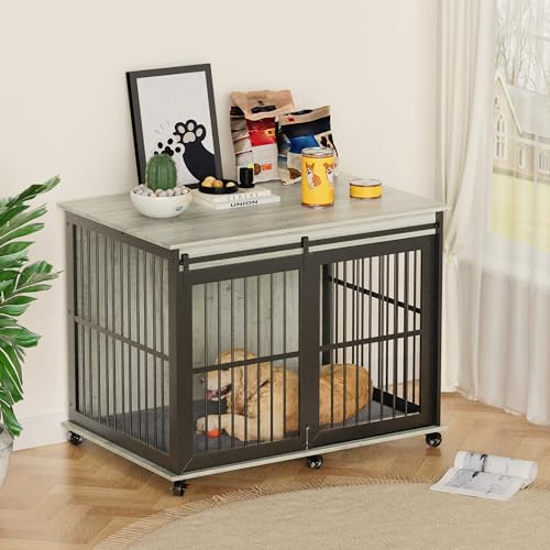 NicBex Animal Cage in 43.7"L x 30.0"W x 33.7"H, Grey