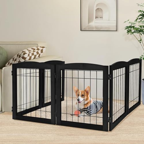 LZRS Temporary Gate in 24"Height-6 Panel, Black