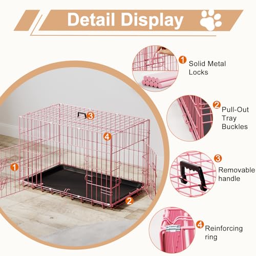FDW Animal Cage in 30.0"L x 18.0"W x 20.0"H, Pink