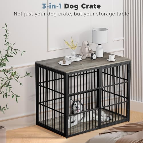 Lyromix Animal Cage in 47.2"L x 29.1"W x 37.6"H, Ancient gray
