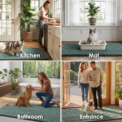 EHEYCIGA Pet Bed Mat in 24x16inch, Green