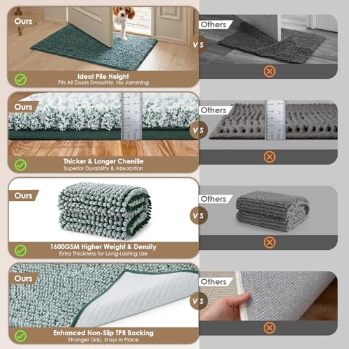 EHEYCIGA Pet Bed Mat in 24x16inch, Green