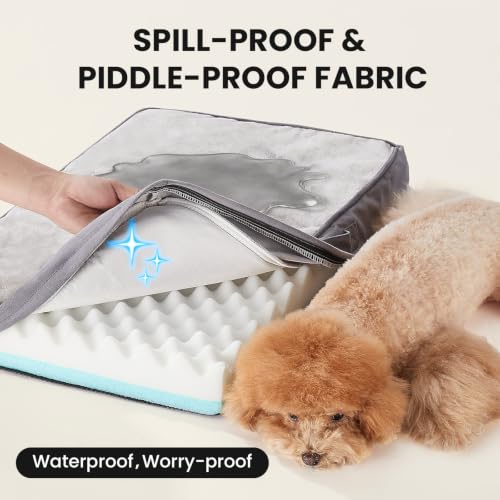 OhGeni Pet Bed Mat in 24"x 16"x 3” (For Sprawling), 01-Gray